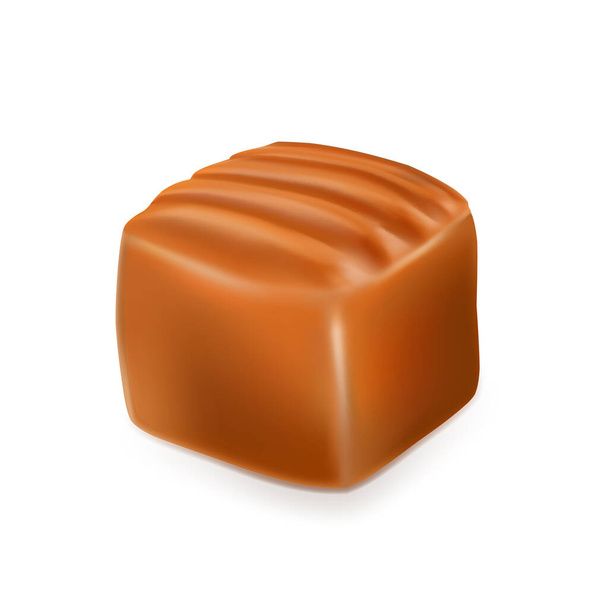 Caramel Toffee Candy Delicious Chewy Cube Vector - Vektor, Bild