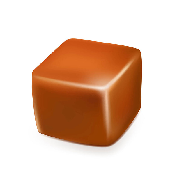 Caramel Toffee Candy Delicious Sweet Cube Vector - Vector, Image