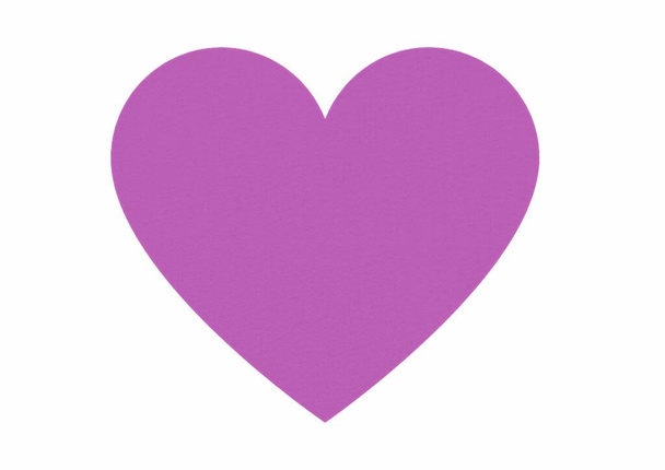 Világos lila szív fehér háttérrel. Stencil Valentin-napra. - Fotó, kép