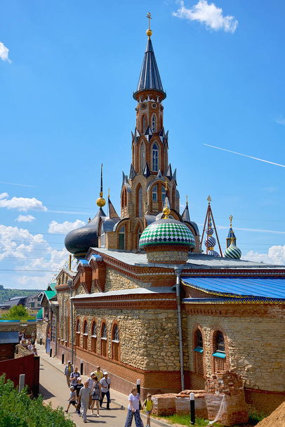 Russia, Kazan June 2019. Colorful Temple Of all Religions in Kazan on a summer day. beautiful universal temple of many religions. - Photo, image