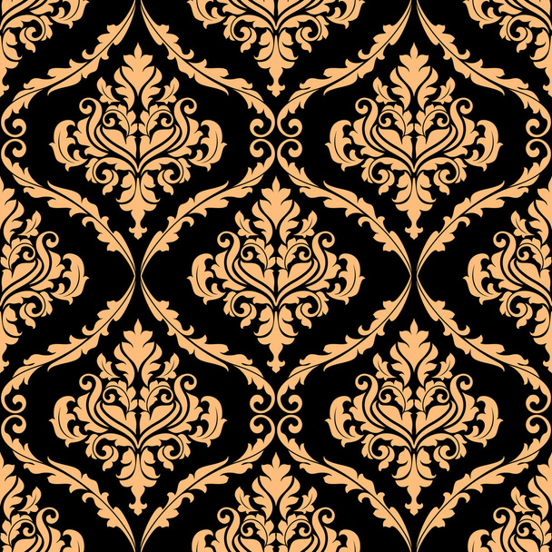 Damast florales Muster mit braunen Farben - Vektor, Bild