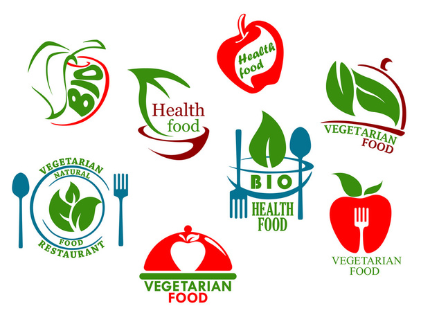Символы вегетарианской еды
 - Вектор,изображение