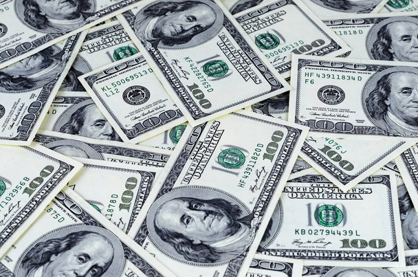 Background with united states hundred dollar notes. Money texture - Photo, Image