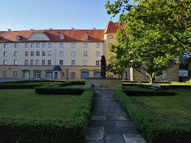 Vista sul castello di Sonnenstein e sul parco circostante a Pirna, Germania
 - Foto, immagini