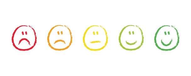 handgezeichnete Bewertung Zufriedenheit Feedback Emotionen - Vektor, Bild