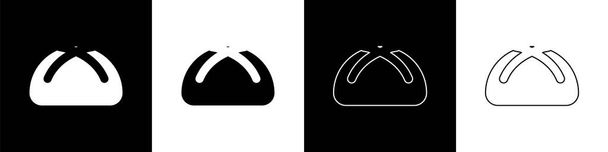 Set Paastaart pictogram geïsoleerd op zwart-wit achtergrond. Vrolijk Pasen. Vector Illustratie - Vector, afbeelding