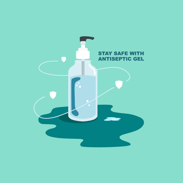 hand sanitizer flat illustration vector - Vector, Image