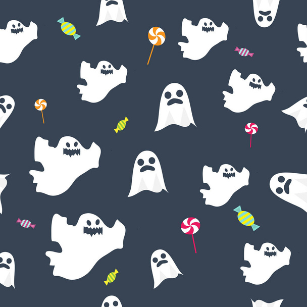 Vector seamless pattern for Halloween. Halloween patterns can be used for scrapbook, paper, textile print, cover. Vector collection of Halloween celebration pattern and spooky party - Vetor, Imagem