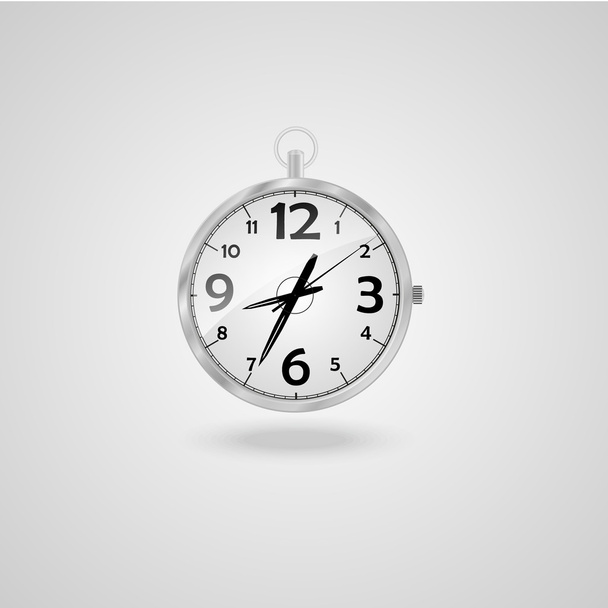 Clock on the gray background - Vector, imagen