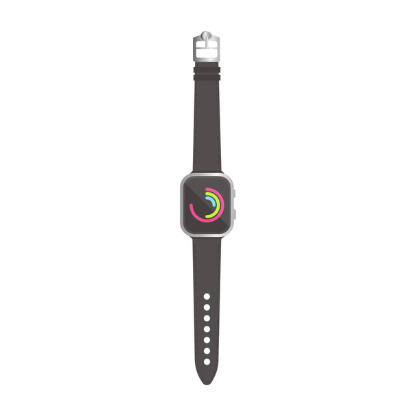 Silberne Smart Watch mit Aktivitäts-App. - Vektor, Bild