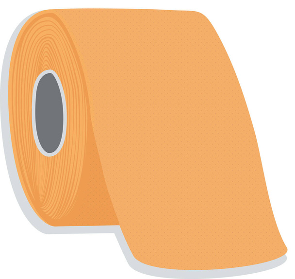 Tuvalet kağıdı simgesi düz - Vektör, Görsel