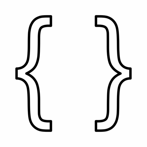 Curly bracket linear icon illustration on white background - Vector, Image