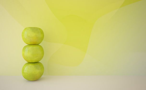 Green apple on a table - Photo, Image