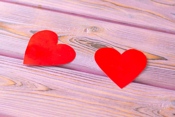 Two hearts for Valentine's Day. The concept of love, love relationships. - Foto, Bild