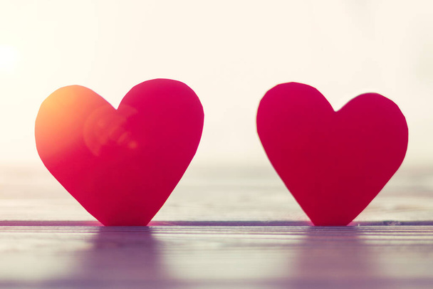 Two hearts for Valentine's Day. The concept of love, love relationships. - Foto, imagen