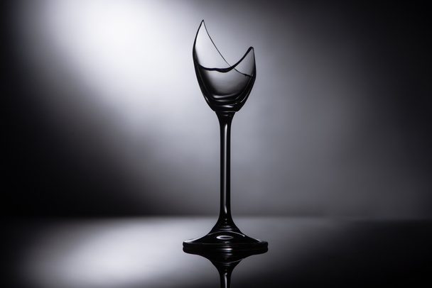 broken sharp transparent glass in dark - Foto, Imagen