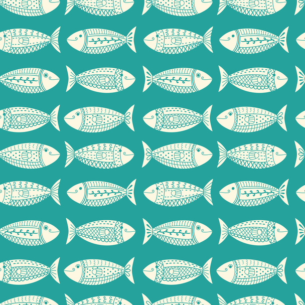 魚のシームレスなパターン - ベクター画像