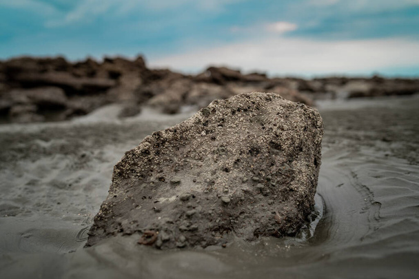 Różny rodzaj skał i obiektów ziemskich wyspy St. Martins, Bangladesz - Zdjęcie, obraz
