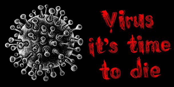 vectortekening van corona-virusbacteriën - Vector, afbeelding