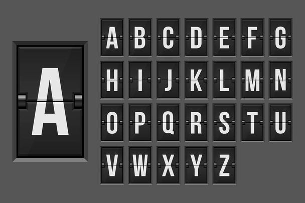 Mechanical scoreboard alphabet vector illustration - Vetor, Imagem