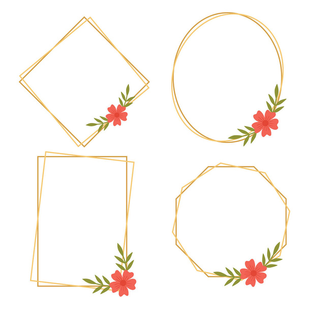 Vintage Wedding Geometric floral frames Collections - Vector, Image