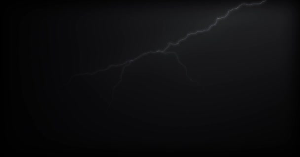 Lightning χτυπά σε μαύρο φόντο με ρεαλιστικές αντανακλάσεις βίντεο - Πλάνα, βίντεο