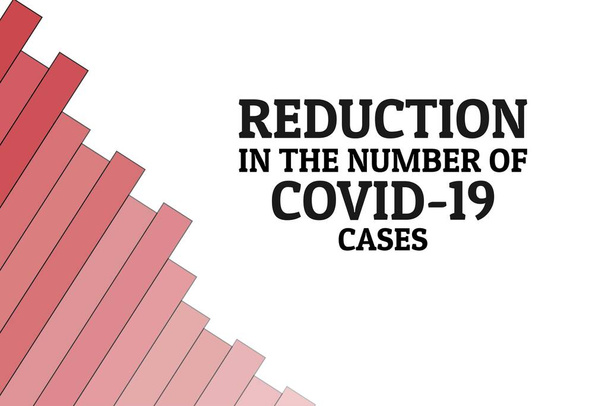 Reduction in the number of COVID-19 cases concept. Novel coronavirus pandemic. Template for background, banner, poster with text inscription. Vector EPS10 illustration. - Vector, Image