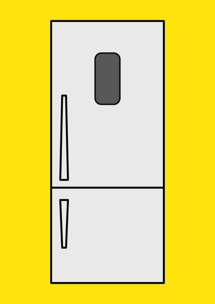 Vector image of a household refrigerator with place for text. Household appliances. Two-chamber refrigerator. Place for text. Repair of household appliances. Repair of refrigerators. Shop window. - Vector, Image