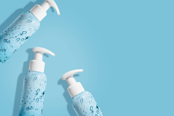 Coronavirus prevention hand sanitizer gel for hand hygiene corona virus protection. Hygiene concept. Pattern - Photo, Image