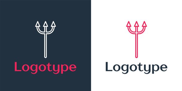 Linea logotipo Nettuno Icona tridente isolata su sfondo bianco. Elemento modello di design logo. Illustrazione vettoriale
 - Vettoriali, immagini