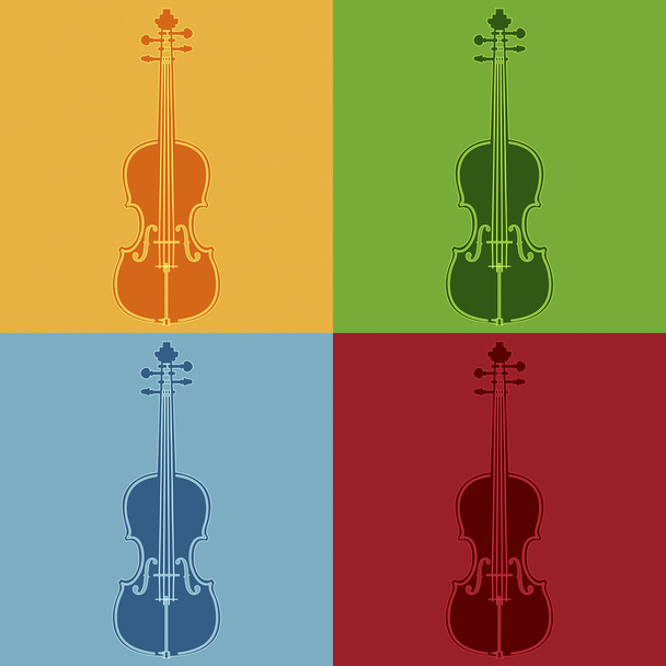 Violin pop art - Vector, Image