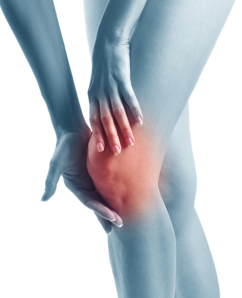 Acute pain in a woman knee. Concept photo - Foto, immagini