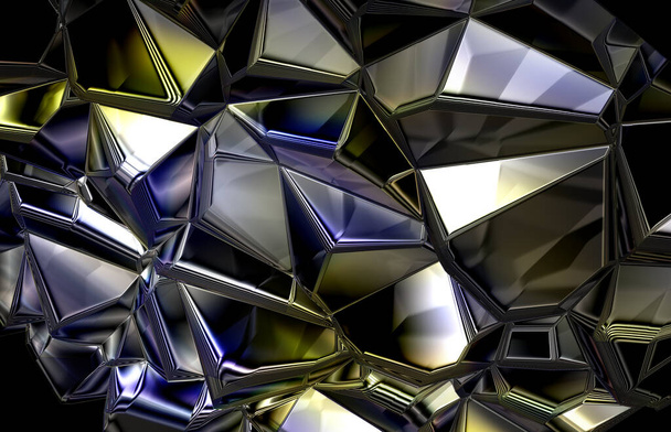 metaalkristallen glasscherven - Foto, afbeelding