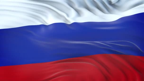 Rusya bayrağı son derece detaylı kumaş dokusuyla rüzgarda dalgalanıyor. Kusursuz döngü - Video, Çekim