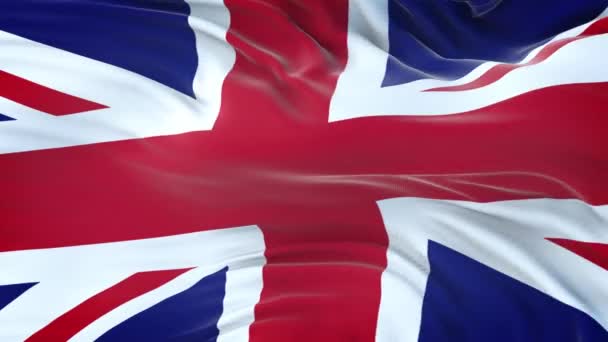 United Kingdom flag waving in the wind with highly detailed fabric texture. Seamless loop - Footage, Video