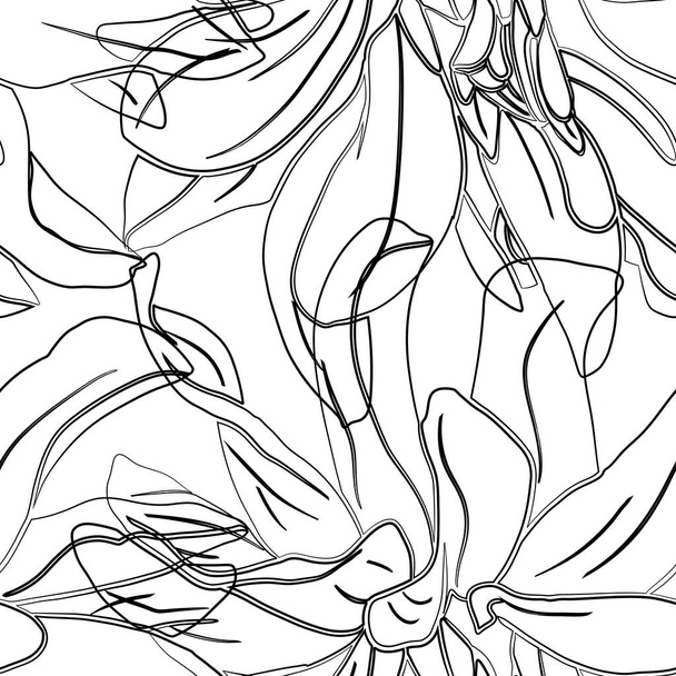 Seamless pattern with flowers of dahlia. - Вектор,изображение
