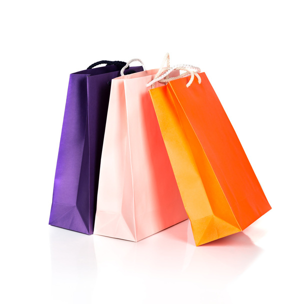 Two paper Shopping bags on white - Zdjęcie, obraz