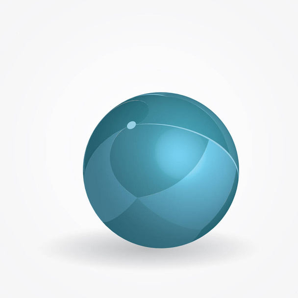 3Dアイソメトリックブルー光沢のあるボール。Jpegイラスト。Webデザインやワークフローのレイアウトに使用できます. - 写真・画像
