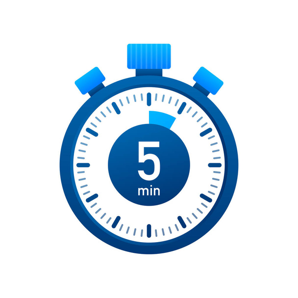 Το 5 λεπτά, stopwatch διάνυσμα εικονίδιο. Εικονίδιο χρονόμετρο σε επίπεδη στυλ, χρονόμετρο στο φόντο χρώμα. Εικονογράφηση διανύσματος - Διάνυσμα, εικόνα