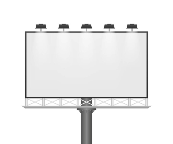 Billboard on light background. Empty white vector horizontal poster template. Template for marketing design. Vector stock illustration - Vector, Image