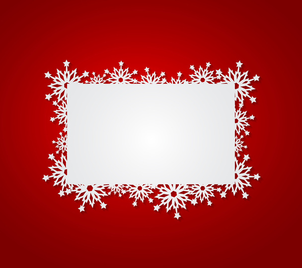 Red Christmas background with paper snowflakes. - Vettoriali, immagini