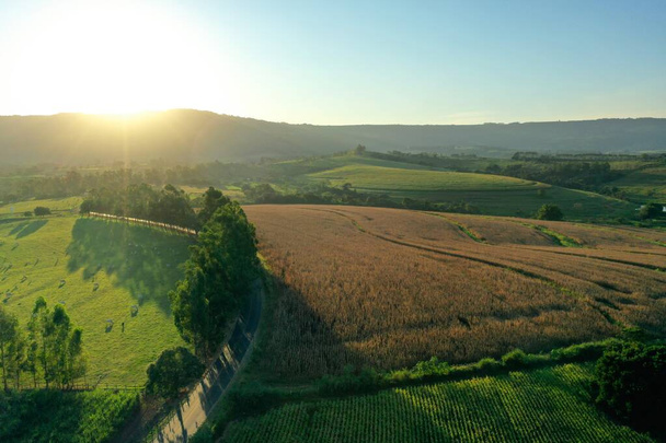 Vista aérea de la vida rural. Gran paisaje. Paisajes de campo
. - Foto, Imagen