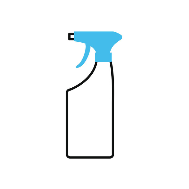 cleaning spray bottle icon, half color half line style - Vector, imagen