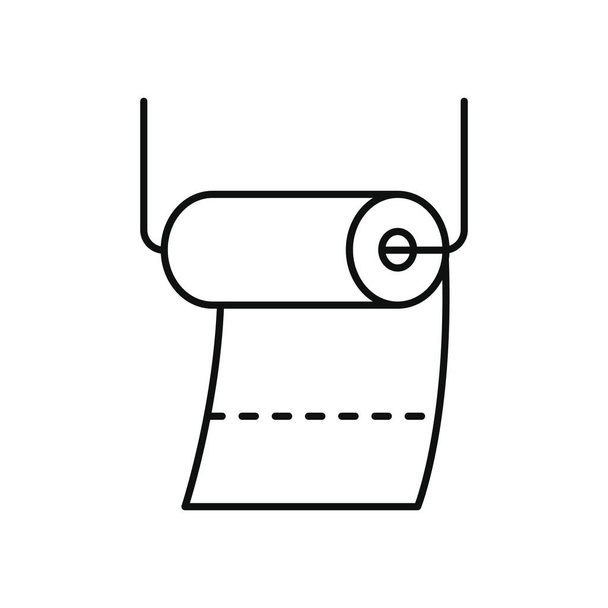 úklid role papíru na stojanu, linkový styl - Vektor, obrázek