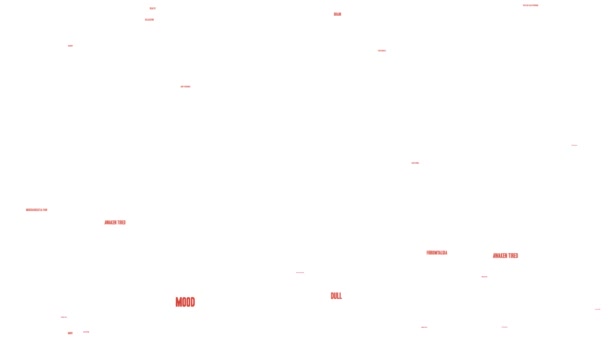 Fibro animierte Wortwolke auf weißem Hintergrund. - Filmmaterial, Video