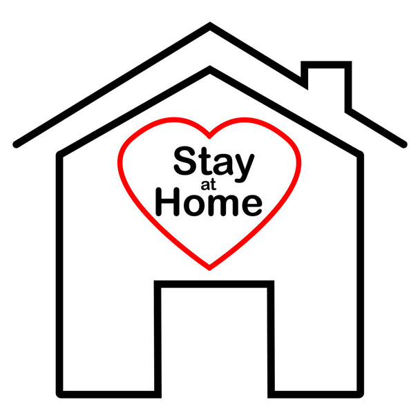 stay at home icon on white background. flat style. quarantine motivational phrase symbol. parotection campaign or measure from coronavirus sign.  - Vector, Image