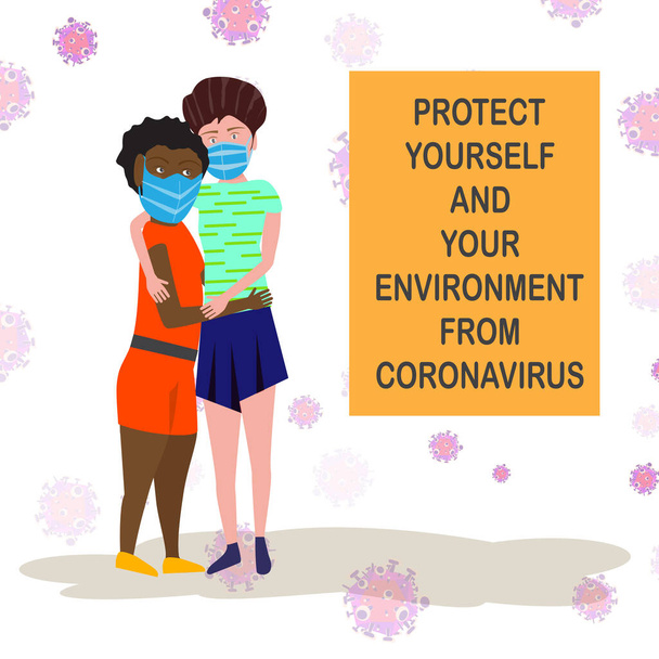 Social distancing concept. Stay at home order and stop coronavirus banner - Vector, Image