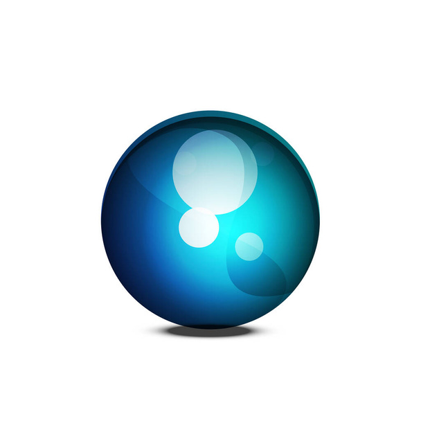 Sphere web glossy button, vector internet design element - Vecteur, image