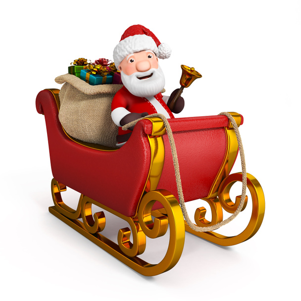Артун Санта Клаус в санях с мешком
 - Фото, изображение