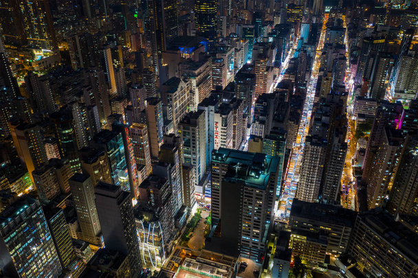 Mong Kok, Hong Kong 08 October 2019: Hong Kong city night - Foto, Imagen